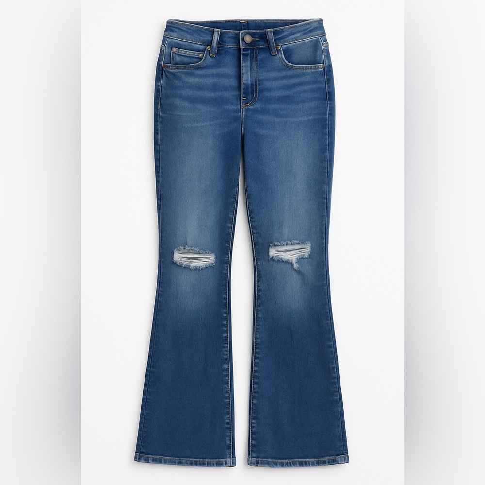 Pilcro‎ Distressed Blue Flare Jeans Size 28